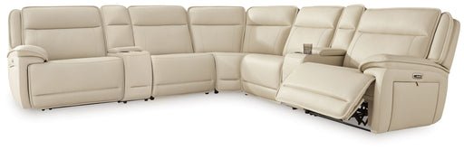 Double Deal - 7-Piece Power Reclining Sectional With 2 Consoles - Almond Signature Design by Ashley®