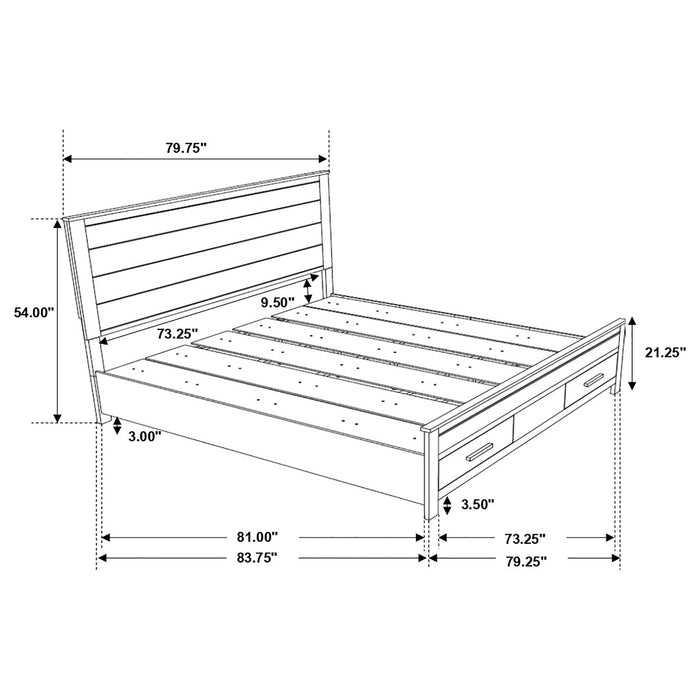 Greely - Eastern King Storage Bed - Brown Furniture Max