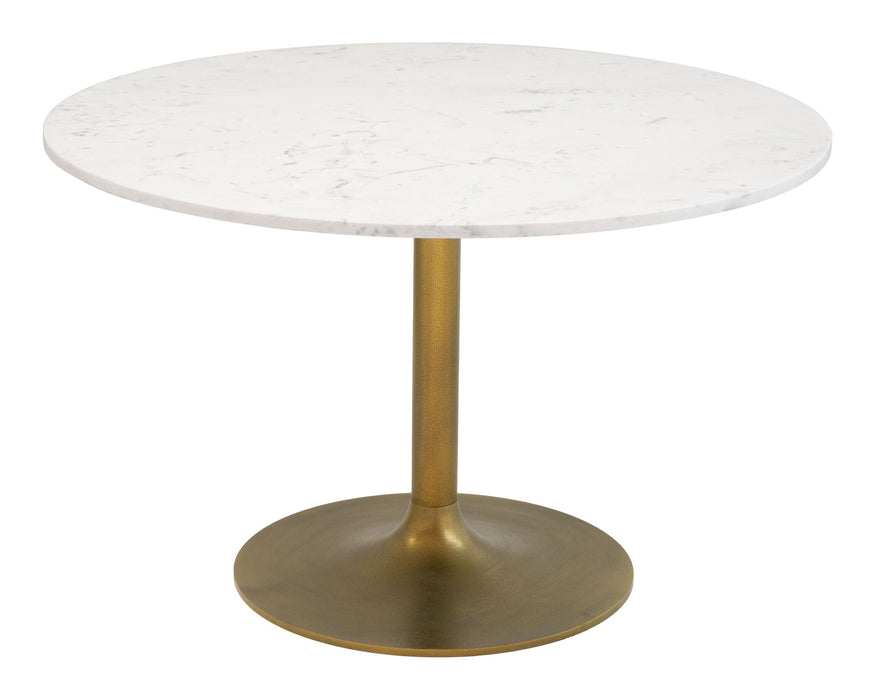 Ithaca - Dining Table - White / Gold Zuo Modern
