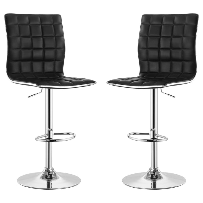 Waffle - Adjustable Bar Stool (Set of 2) - Black Furniture Max
