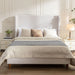 Hayden - King Size Upholstered Wingback Bed With And Tall 54" Headboard - Ivory House & Home Furniture