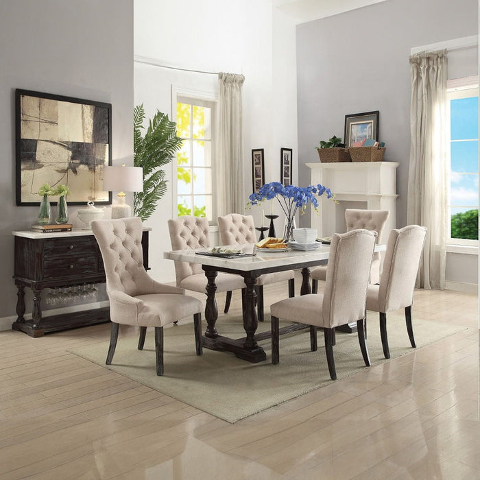 Gerardo - Server - White Marble Top & Weathered Espresso ACME