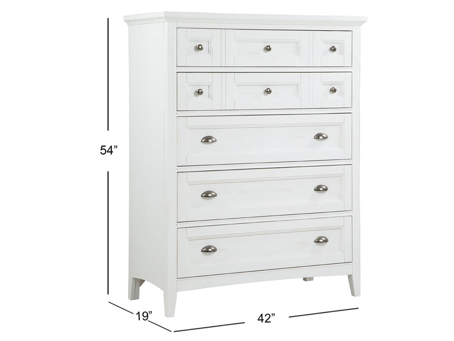 Heron Cove - Two Tone Drawer Chest - Chalk White And Dovetail Gray Magnussen Furniture