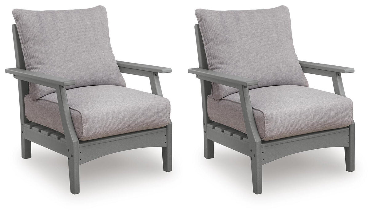 Cove Beach - Lounge Chair With Cushion (Set of 2) - Gray Signature Design by Ashley®