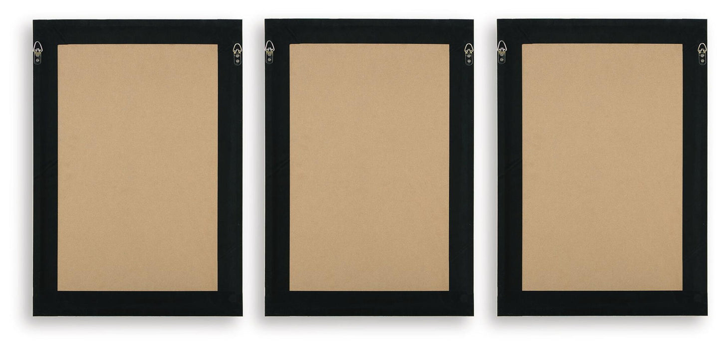 Huddwick - Wall Art Set (Set of 3) - Linen / Black Signature Design by Ashley®