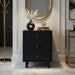 3 Drawer Nightstand - Black - Wood Home Essentials