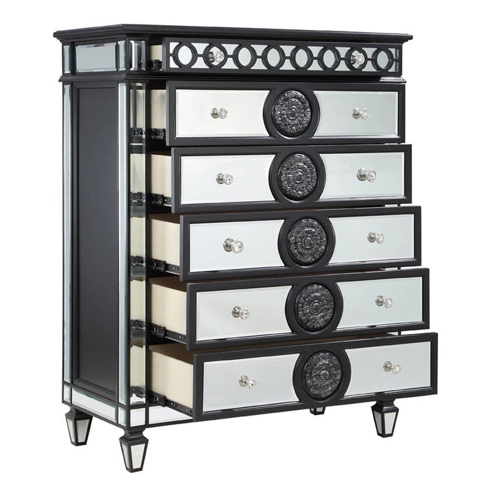 Varian II - Chest - Mirrored, Black & Sliver ACME