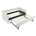 Upholstered Daybed With Trundle With Vertical Stripes Home Essentials