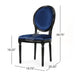 French Country Inspired Dining Chair With Iconic Round Backrest - Navy Blue Noble House