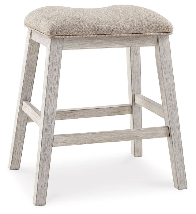Skempton - Upholstered Stool (Set of 2) - White Signature Design by Ashley®