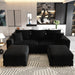 Deep Seat Convertible Sofa With Soft Pillows And Ottomans Home Essentials
