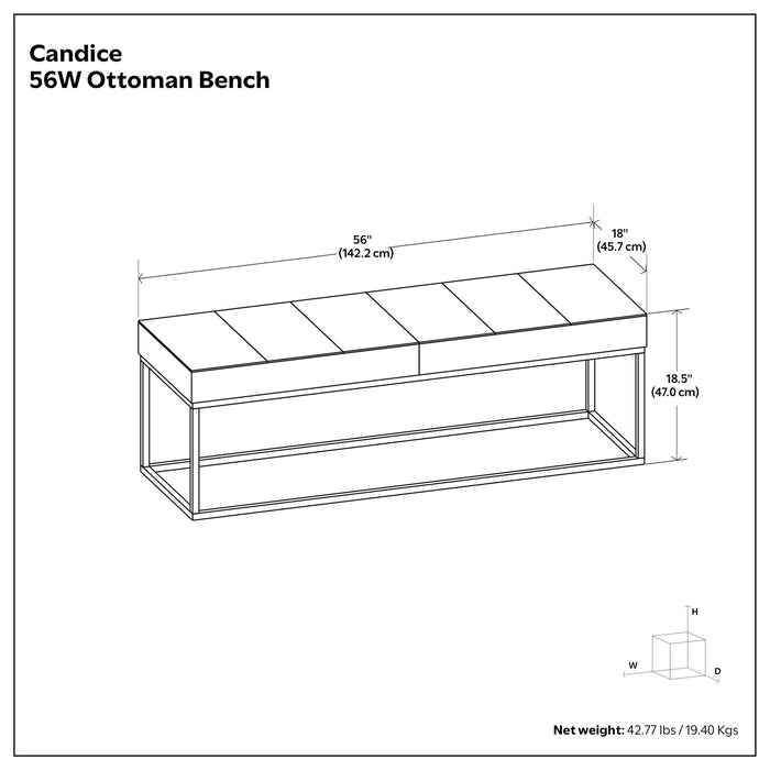 Candice - Ottoman Bench - Tan / Black Simpli-Home