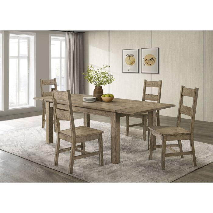 Cressley - 5 Piece Dining Set With Ladder Back Chairs - Light Oak Furniture Max