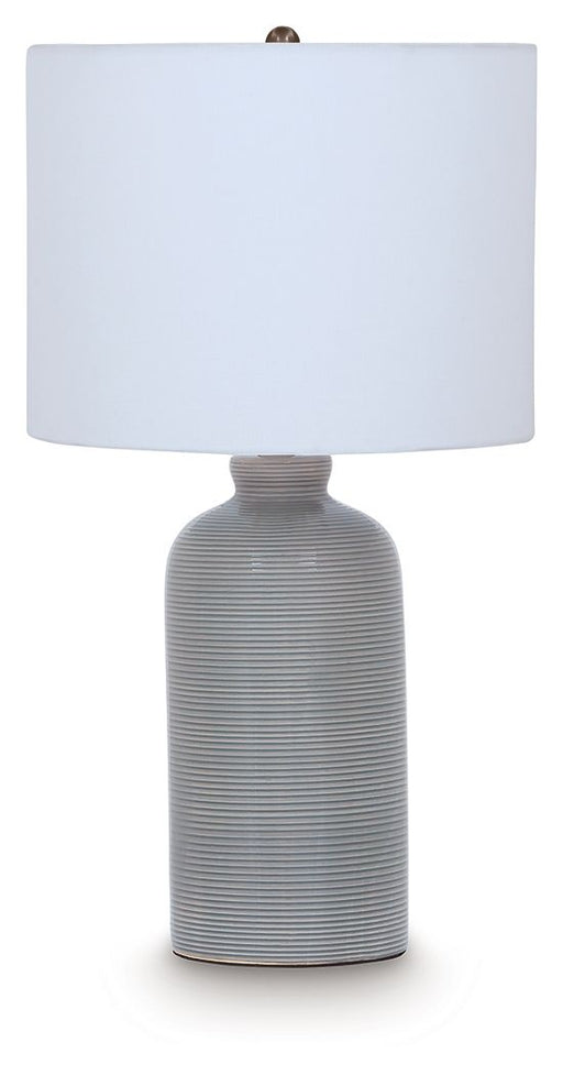 Wimlow - Ceramic Table Lamp - Gray Blue Signature Design by Ashley®