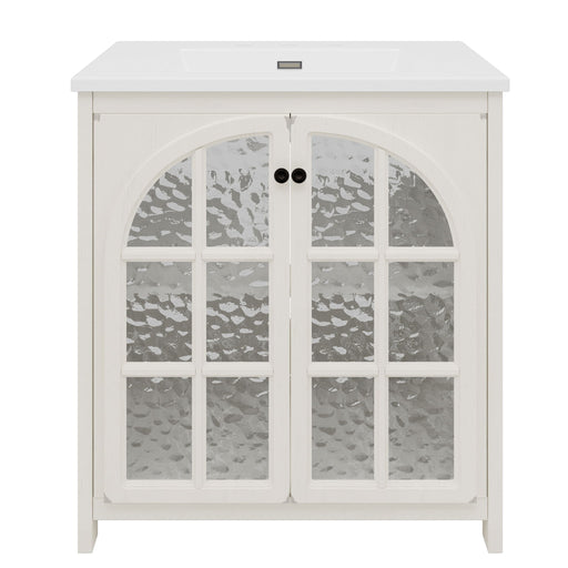 Vintage Farmhouse Bathroom Vanity With Ceramic Sink Noble House