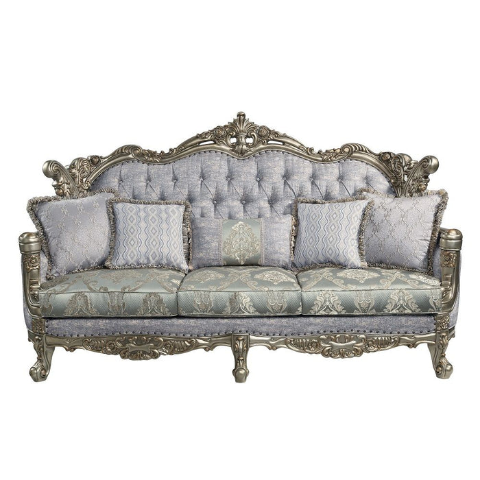Miliani - Sofa With 5 Pillows - Fabric & Antique Bronze