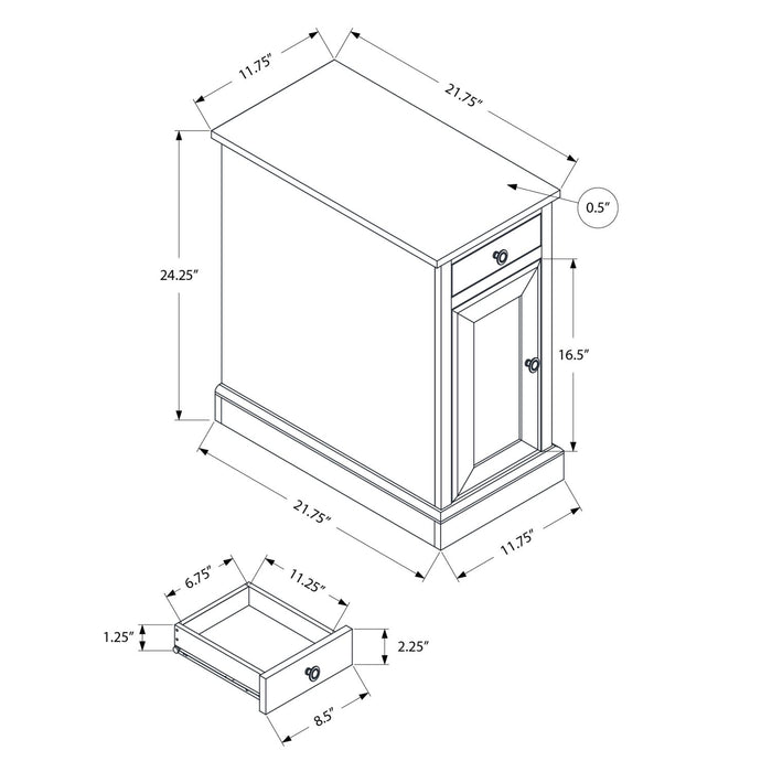 Accent Table With Storage Drawer For Living Room - Blue 8th Street