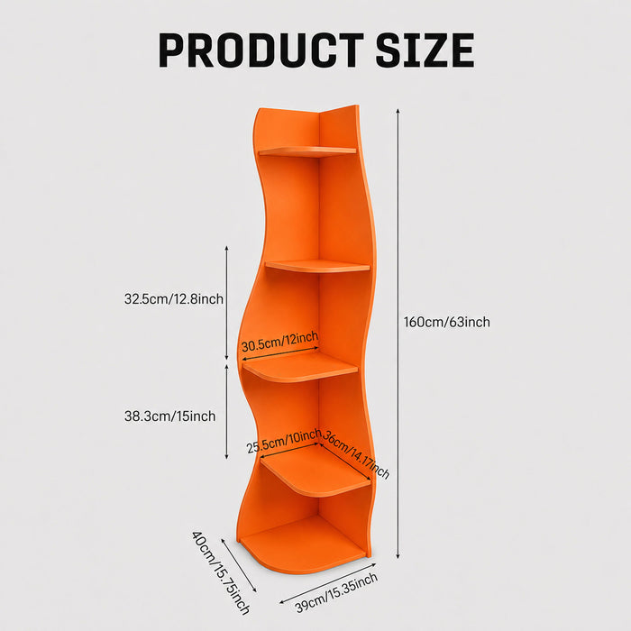 5 Tier S - Shaped Corner Shelf For Living Room Home Essentials