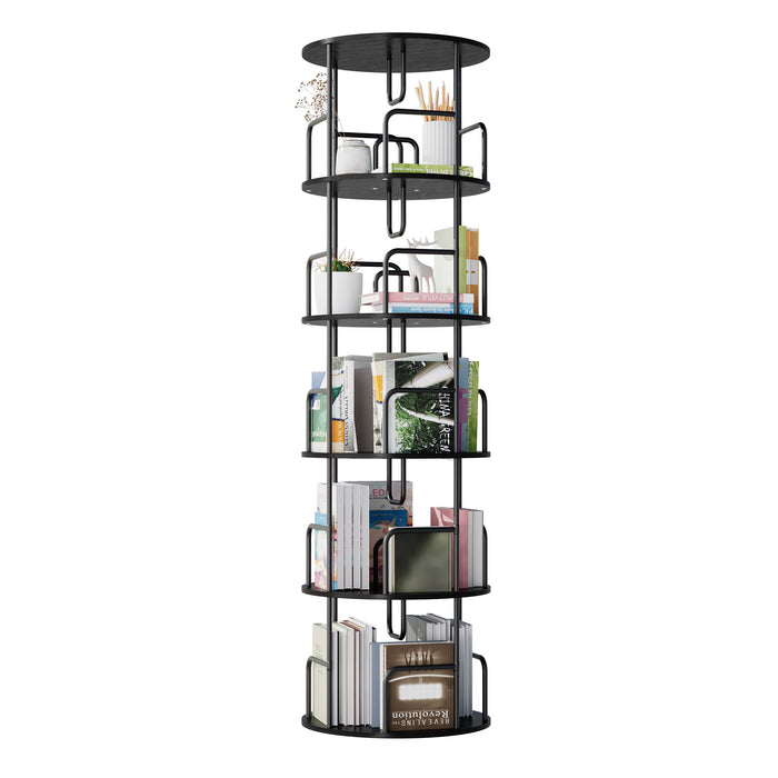 Rotating Bookshelf Tower 5 Tier Spinning 360 Degree Revolving Storage Shelf Home Essentials