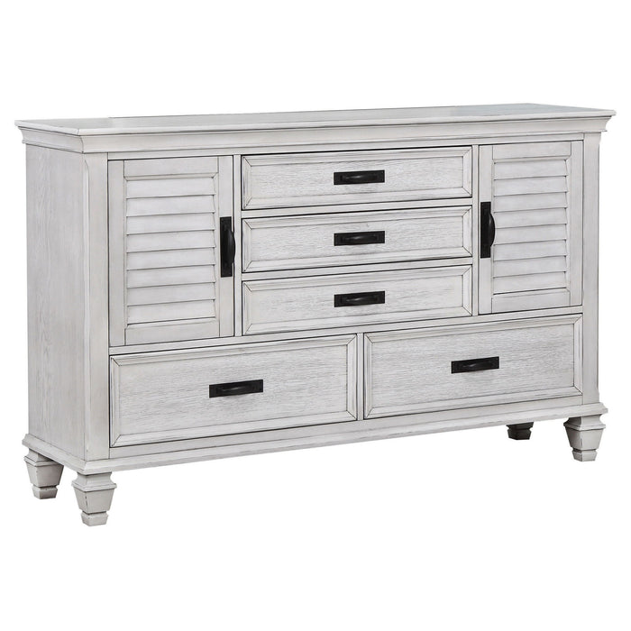 Lockeford - 5 Drawer Dresser With Side Cabinets - White Furniture Max