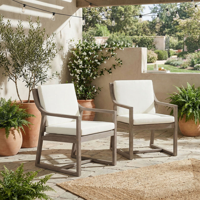 Outdoor Chair Set With Frame And Cushion For Patio - Brown Hearth and Haven