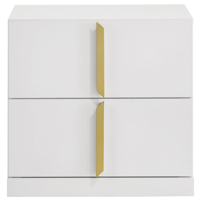 Lauryn - 2 Drawer Nightstand - Gloss White Furniture Max