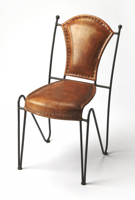 33.5" Faux Leather Side Chair - Brown