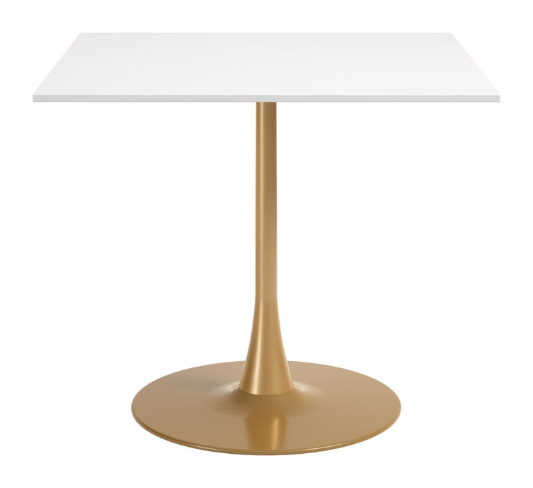 Epas - Dining Table - White / Gold Zuo Modern