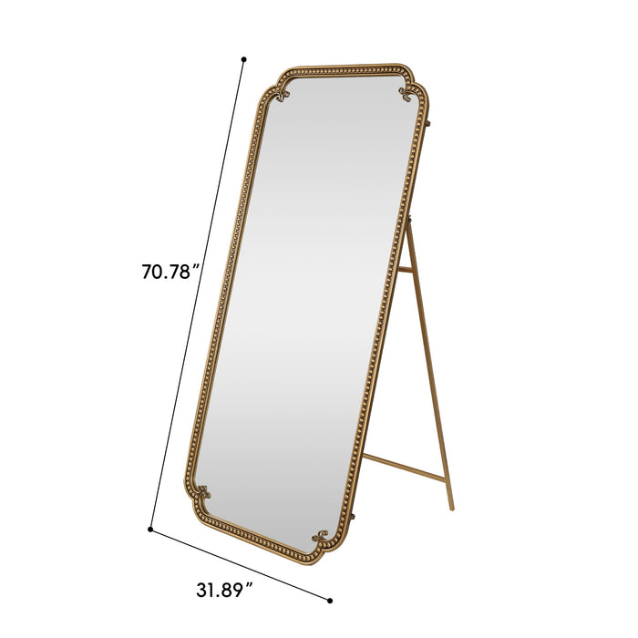 Full Length Mirror With Stand, Floor Standing Dressing For Bedroom - Antique Gold Daily Nest