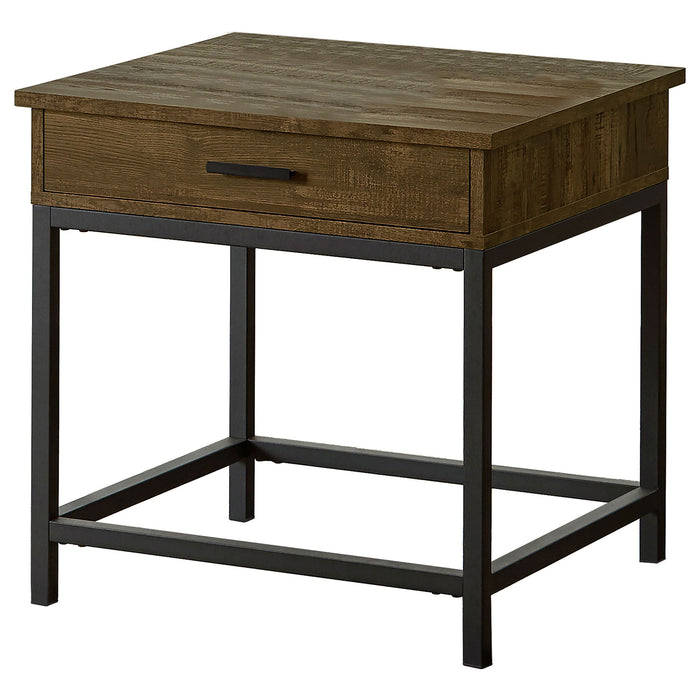 Square End Table With 1 Drawer - Brown Furniture Max