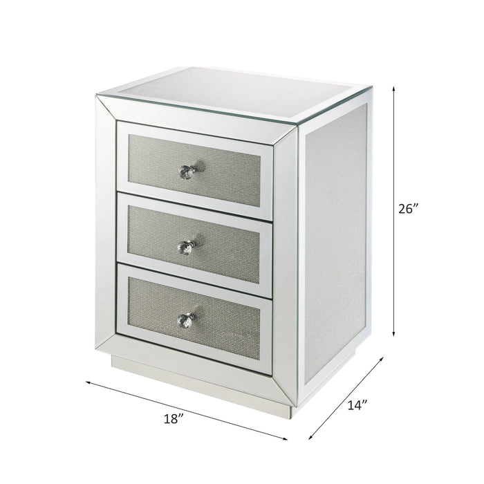 Noralie - Accent Table Mirrored / Faux Dimaonds - Silver Urban Nest