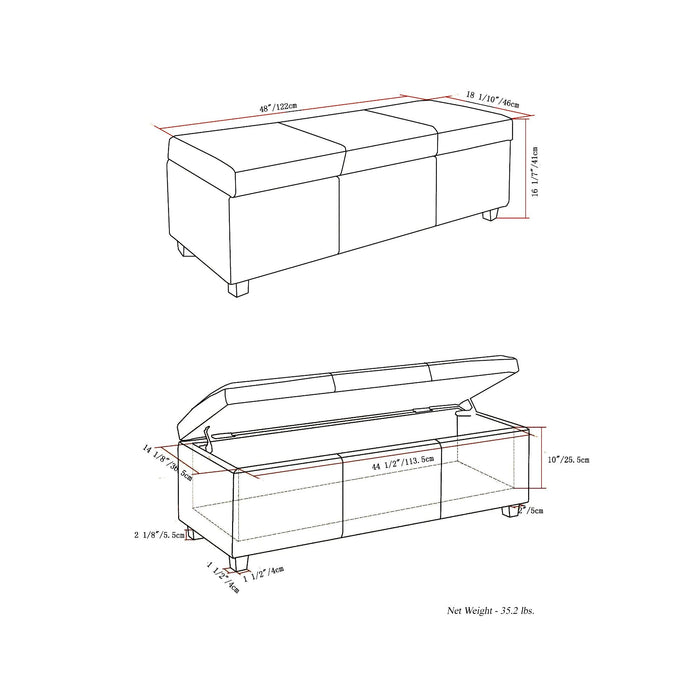 Avalon - Multifunctional Storage Ottoman Bench Simpli-Home