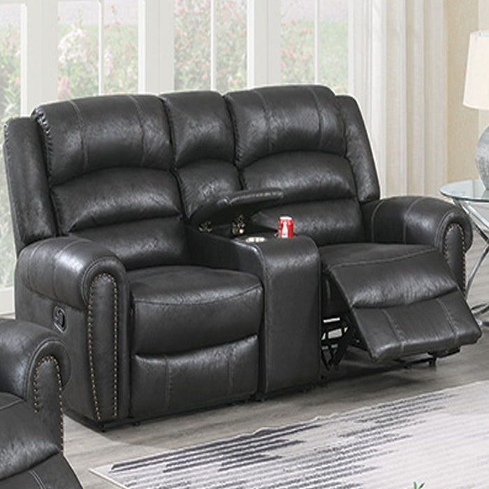Power Reclining Loveseat With USB Port And Cup Holder Console - Black Home Essentials