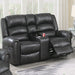 Power Reclining Loveseat With USB Port And Cup Holder Console - Black Home Essentials