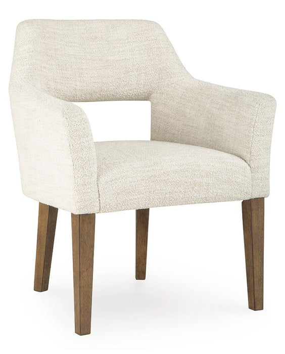 Marxmore - Dining Upholstered Arm Chair (Set of 2) - Beige / Brown Benchcraft®