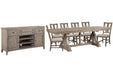 Paxton Place - Extendable Trestle Dining Table Set Magnussen Furniture