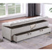 Storage Ottoman With Tufted Seat And Underseat Drawer Home Essentials