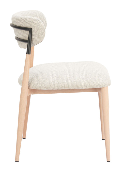 Equinox - Armless Dining Chair (Set of 2) - Oyster Gray / Natural Zuo Modern