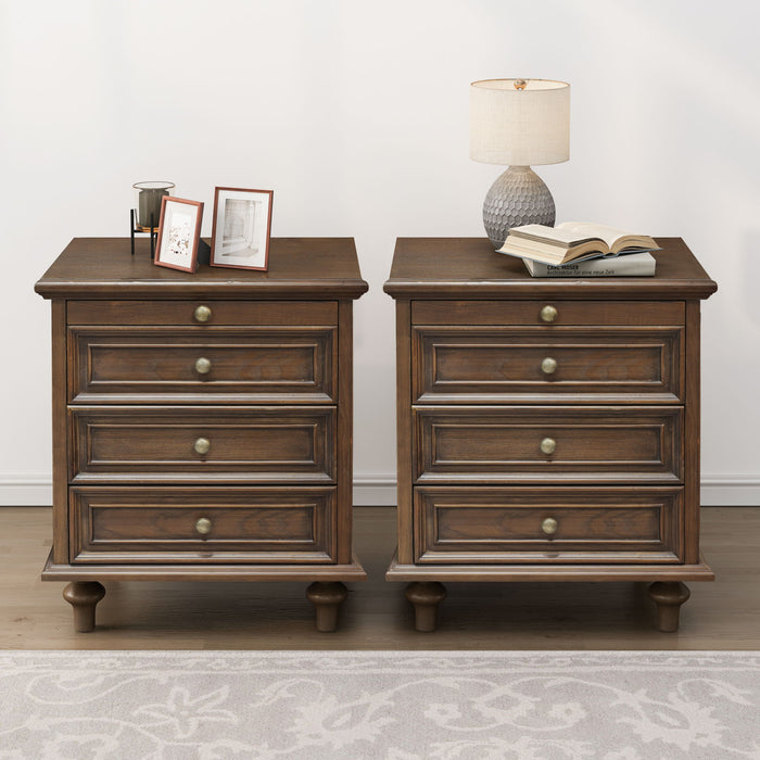 Farmhouse Nightstand With 4 Drawers Home Essentials