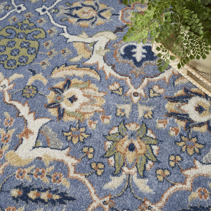 9' x 12' Floral Power Loom Area Rug - Green And Ivory