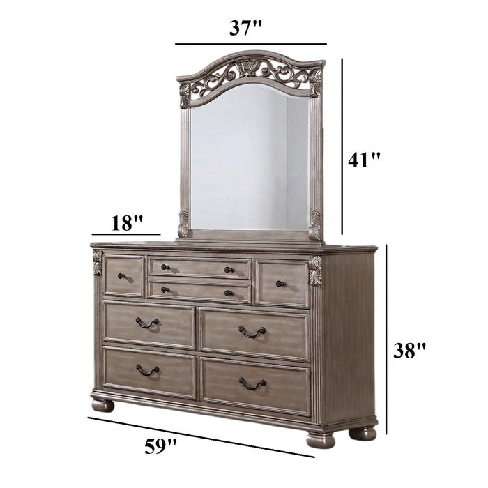 Dresser And Mirror - Antique Silver Home Essentials
