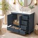 Bathroom Vanity With Sink Combo, 2 Soft Close Doors And 5 Drawers Hearth and Haven