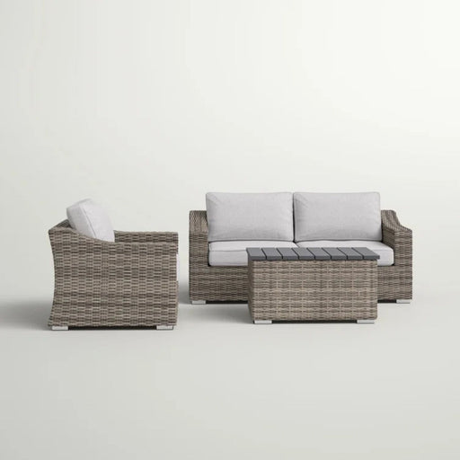 3 Person Seating Group With Cushions Perfect For Outdoor Relaxation - Gray / Gray Mix LSI Patio Furniture