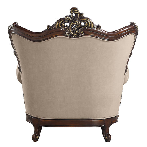 Ragnar - Chair With 2 Pillows - Light Brown Linen & Cherry ACME