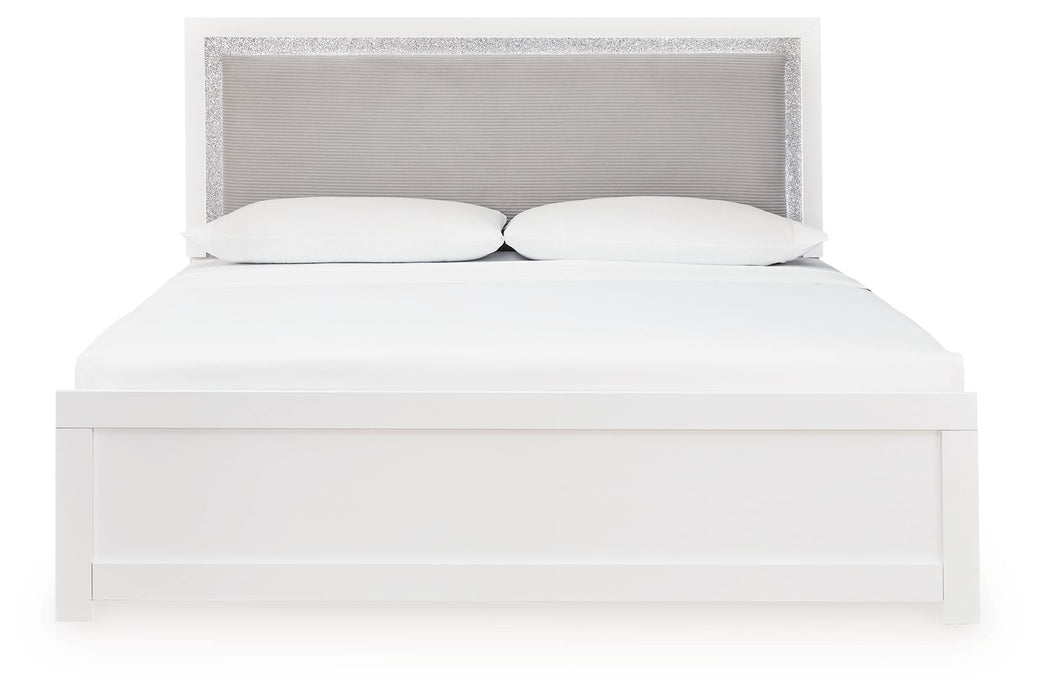 Maeling - King Upholstered Panel Bed - White