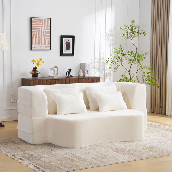 Modern Floor Sofa With 4 Pillows Home Essentials