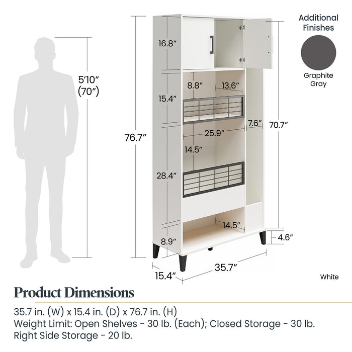 Sports Storage Cabinet - White