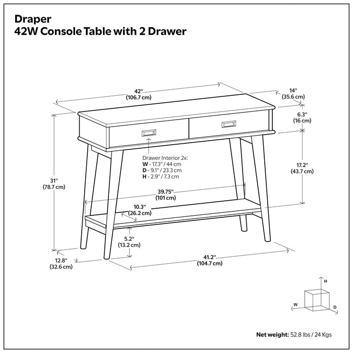 Draper - Console Table - Teak Simpli-Home