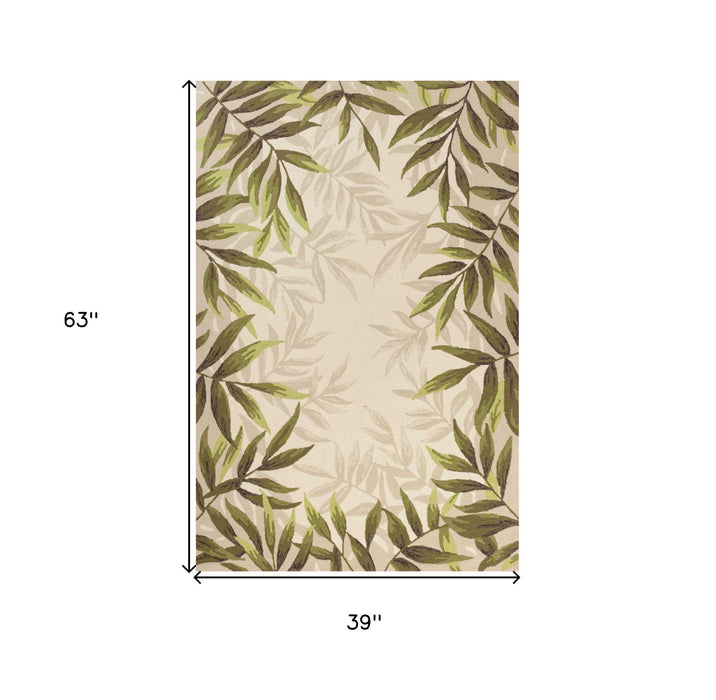 3' X 5' Floral Handmade Indoor / Outdoor Area Rug - S /