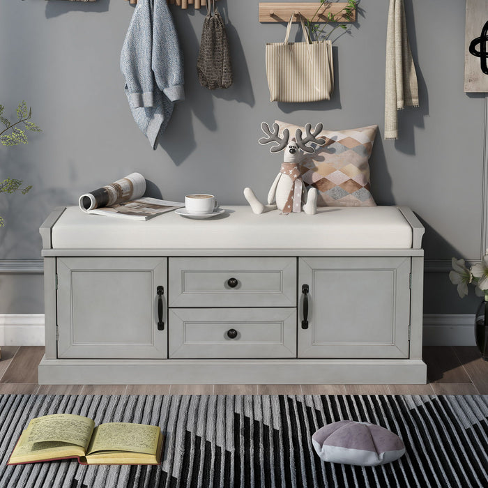 Hearth & Haven Daisy - Storage Bench With 2 Drawers And 2 Cabinets Hearth and Haven